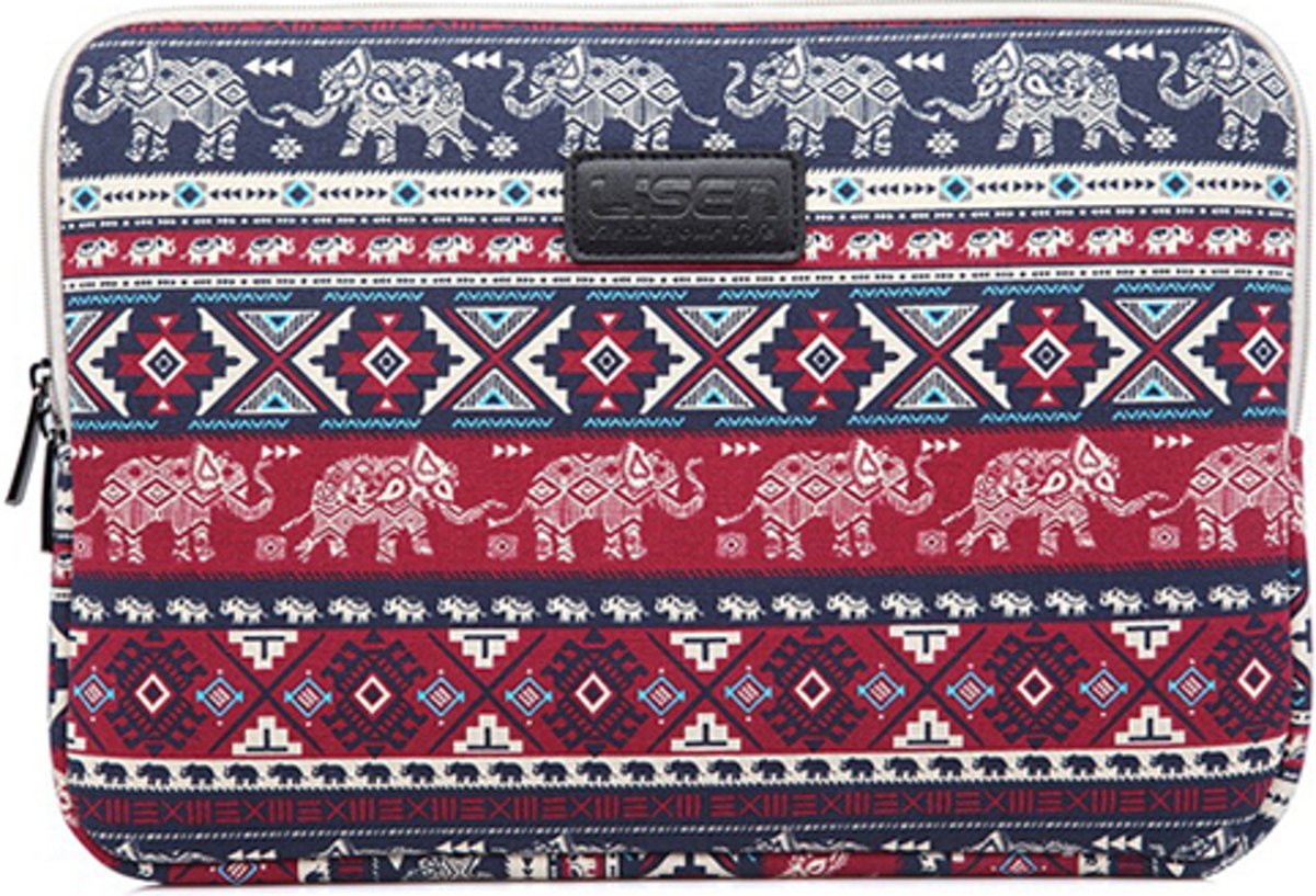 Luxe Laptophoes Print met Ritssluiting | Olifant Rood | 13 inch | Laptop Accessoires